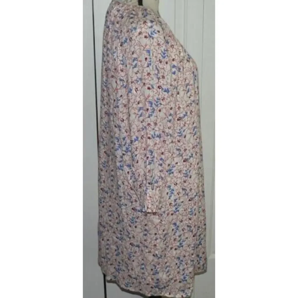 Collective Concepts Women's Floral‎ Button Front 3/4 Smock Sleeve Midi Dress Med